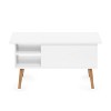 Furinno 35.2" Lift Top Coffee Table Multifunctional Accent Table w/Hidden Compartment and Side Open Storage Shelf Living Room Furniture,Flagstaff Oak - image 3 of 4