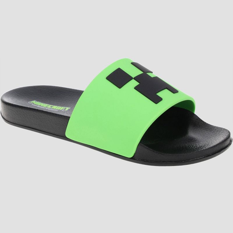 Kids&#39; Minecraft Pool Slide Sandals - Green, 2 of 8