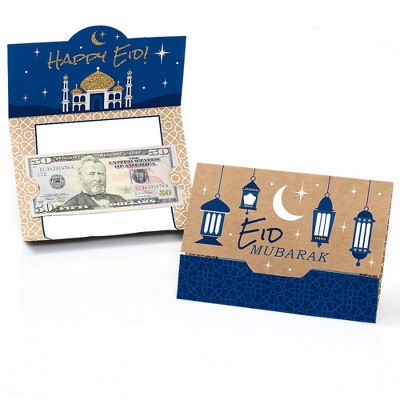 Big Dot of Happiness Ramadan - Eid Mubarak Money and Gift Card Holders - Set of 8