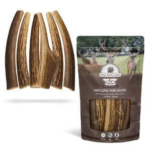 WhiteTail Naturals Deer Antlers for Small Dogs - 6 Pack Durable Chew Bones for Aggressive Chewers - 1 of 4