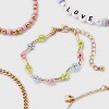 Girls' 5pk Love Bracelet Set - art class™: Beaded, Chain, Stretch Styles, Lobster Claw Clasp, 1.5 Inch Extender - 3 of 3