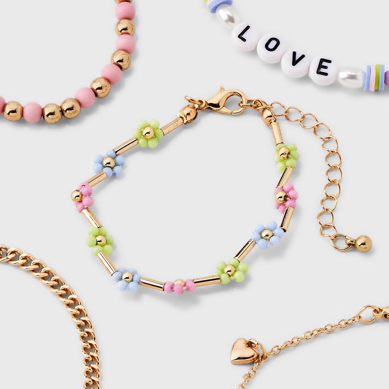 Girls&#39; 5pk Love Bracelet Set - art class&#8482;, 4 of 5