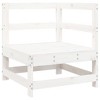 vidaXL Garden Corner Sofa White Solid pinewood, Plywood Medium Modular - 2 of 2