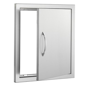 VEVOR BBQ Access Door, 18W x 20H Inch Single Outdoor Kitchen Door, Stainless Steel Flush Mount Door, Wall Vertical Door with Handle and Hook - 1 of 4