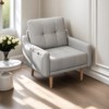 Mid Century Modern Accent Chair Upholstered Armchair Comfy Reading Chair Wood Legs Fabric Single Sofa Living Room - 2 of 4