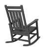 Oversized Patio Rocking Chair With Wood-Texture,Outdoor Rocking Chair,All Weather Resistant porch Rocking Chair -The Pop Home - 4 of 4