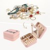 Unique Bargains Portable Mini PU Leather Storage Display Holder Jewelry Box with Mirror for Women - 2 of 4