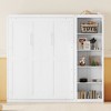 NicBex Full Size Murphy Bed Wooden Bed Frame Morden Hideaway Wall Bed with 1 Side Storage Shelves for Bedroom - 4 of 4