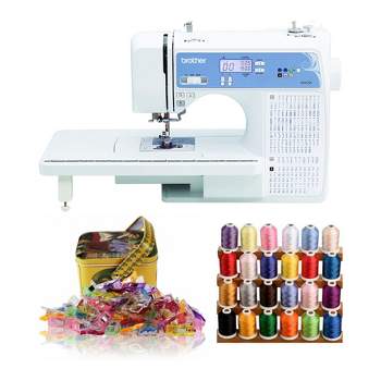 Brother Pe800 Embroidery Machine + Grand Slam Package Includes 64 Embroidery  Threads + Cap Hoop + 50,000 Designs : Target