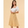 INSPIRE CHIC Women's Tartan Plaid High Waist Belted Vintage A-Line Midi Skirt - 3 of 4