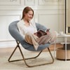 Wooakway Comfortable Disc Chair Faux Fur Chair for Bedroom Living Room and Dorm - 3 of 4
