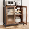 64.5" Kitchen Bakers Rack with Storage Cabinet, 5-Tier Microwave Stand with Fluted Glass Doors, Freestanding Industrial Coffee Bar Station, Retro - 4 of 4