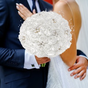 Unique Bargains Artificial Wedding Decor Lightweight Bouquet 1 Pc - 1 of 4