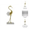 Elegant Crane Sculpture with Marble Base, Decorative Bird Statue for Tabletop Display, Living Room Accent, Entryway Decor, or Centerpiece Ornament - 3 of 4