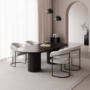 Manhattan Comfort Set of 4 Augusta Modern Leatherette Upholstered Dining Chairs - 1 of 4