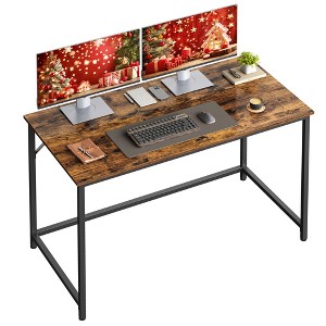 VASAGLE Computer Desk, Gaming Desk, Home Office Desk, for Small Spaces, 23.6 x 47.2 x 29.5 Inches, Industrial Style,Rustic Brown and Black - 1 of 4