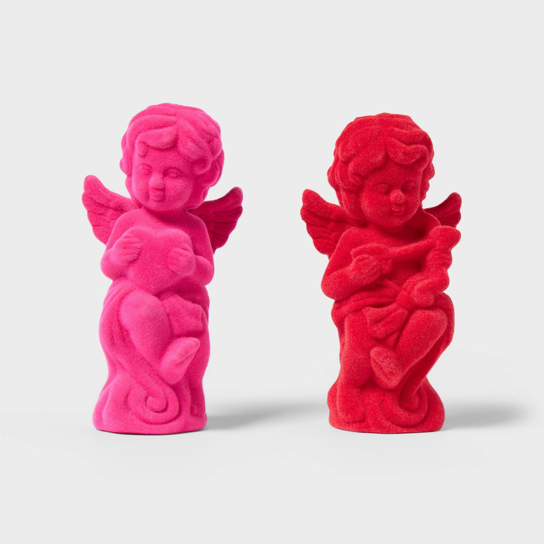 2pk Valentine's Day Flocked Polyresin Cupids Figurals - Spritz™