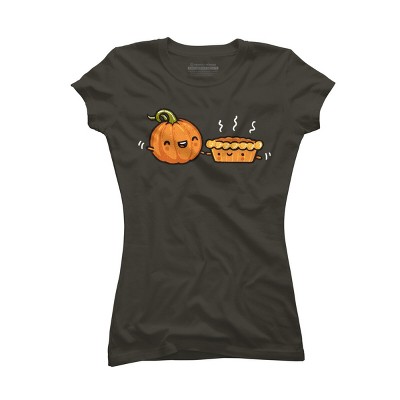 Junior's Design By Humans Pumpkin & Pie By walmazan T-Shirt