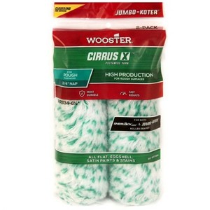 Wooster 6.5" Jumbo-Koter Cirrus X 3/4" Nap Closed-End 2-Pack Roller Cover # RR334-6.5 - 1 of 4