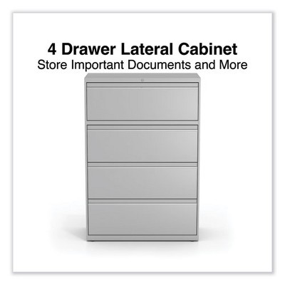 Light Gray 4-Drawer Lockable Mobile Lateral File Cabinet