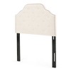Ivory Camelback Upholstered Twin Size Headboard with Button Tufted Diamond Stitch & Nailhead Accents for Metal Bed Frames -Christopher Knight Home - 4 of 4