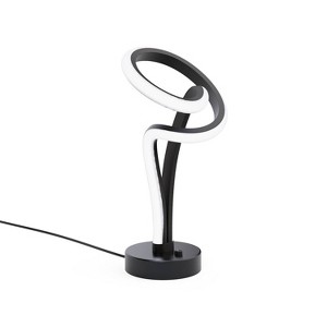 Infibrite 11" 12W Modern Elegance Table Lamp (Includes LED Light Bulb) Soft White Loop Design Matte Black and Rose Gold: ETL Listed, Iron Body - 1 of 4