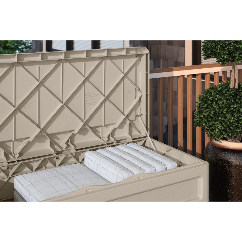Suncast 73gal Deck Box With Seat Tan, 4 of 6
