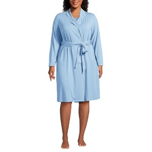 Lands' End Women's Cooling Robe with Piping - 1 of 3