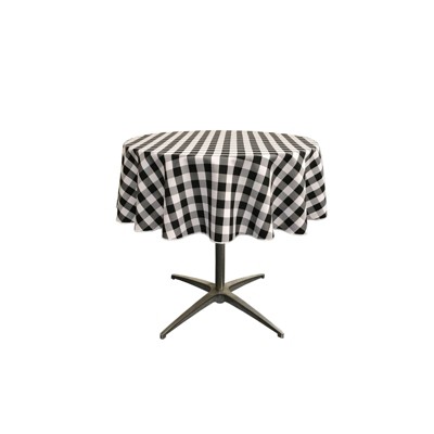 Slickblue Polyester Gingham Checkered Round Tablecloth