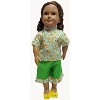 Doll Clothes Superstore Green Shorts With Yellow Flower Blouse Fit 18 Inch Girl Doll And Baby Dolls - 2 of 4