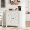 Farmhouse Storage Cabinet with Doors and Adjustable Shelves, 30" Rustic Oak Buffet Sideboard - 4 of 4