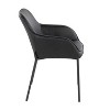 Set of 2 Daniella PU Leather/Steel Dining Chairs Black - LumiSource: Contemporary Style, Metal Base, Armrests - 3 of 4