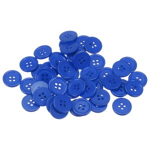 Unique Bargains Resin Craft Snap Round Flat 4-Hole Sewing Buttons 50 Pcs - 1 of 4