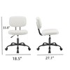 FONTOI Task and Office Chairs, Office Chair with Cross-Leg and Adjustable Height, Armless Swivel for Home Office, White, 18.5"*33.8"*27.1" - 2 of 4