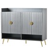 Shoe Cabinet with Doors, 11-Tier Shoe Storage Cabinet with Adjustable Shelves, Modern Wooden Shoes Shoe Storage Organizer - 4 of 4