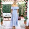Anna-Kaci Women's Off Shoulder Double Ruffle Elastic Waist Maxi Flared Dress for Daily Wear - 3 of 4