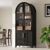 ModernLuxe Tall Arched Kitchen Pantry Cabinet with Adjustable Shelves & Hidden Drawer, Modern Bookcase Storage Cupboard - 2 of 4