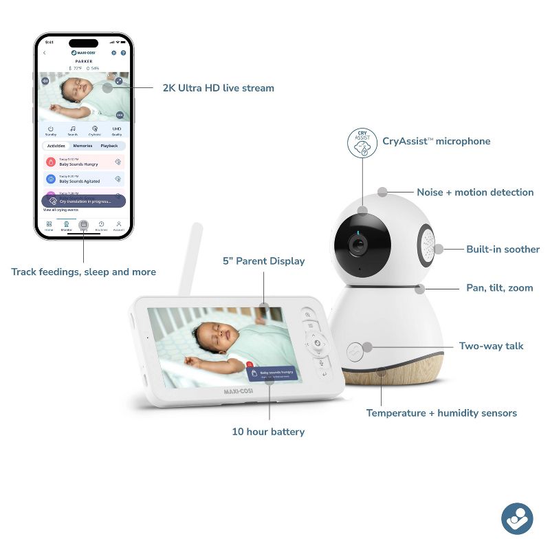 Maxi-Cosi See Pro 360 Baby Monitor with Parent Display, 3 of 14