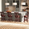 Tangkula 26" Counter Height Swivel Barstools Set of 2/4 High Backs & Footrests Solid Wood - 2 of 4