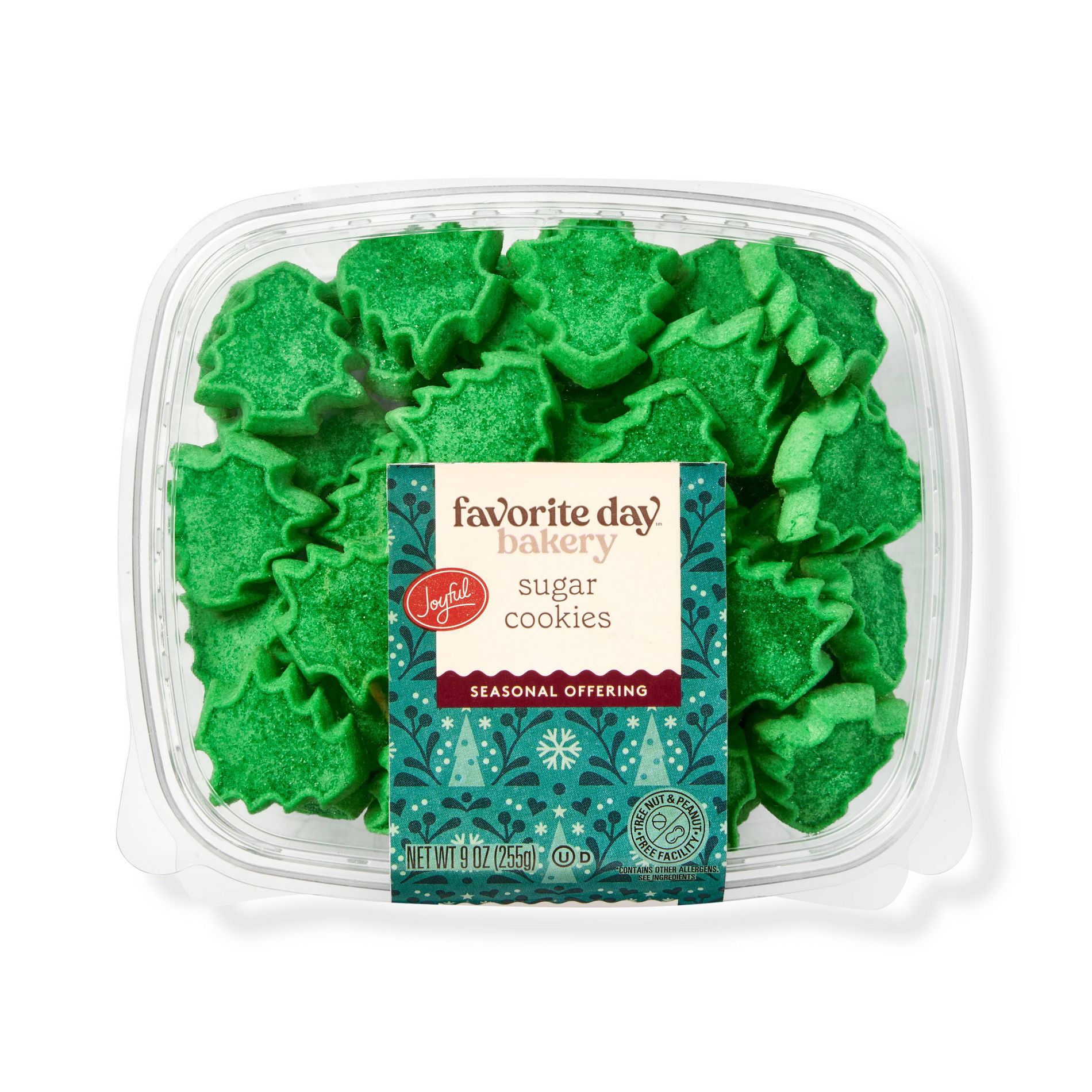 Holiday Mini Tree Sugar Cookies - 9oz - Favorite Day™