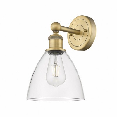 Bristol Glass - 1 Light Wall Sconce In Industrial Style-12 Inches Tall and 7.5 Inches Wide
