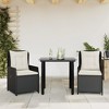 vidaXL Garden Dining Set Black, Cream White - 2 of 4