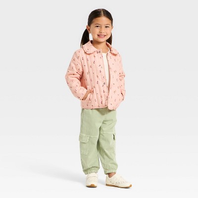 Cat & Jack Toddler Girls' Floral Quilted Jacket - Cat & Jack™ Pink 3T — фото 2