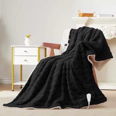 Electric Blanket Heated Throw, Heated Blanket with 10 Heating Levels & 10 Time Settings, Fast Heating Blankets, Machine Washable