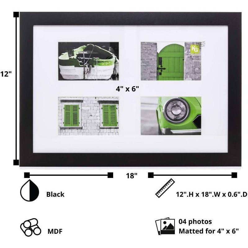 Kiera Grace 12&#34;x18&#34; Langford Collage Frame Black, 4 of 6