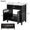 NicBex 30" Bathroom Vanity with Ceramic Sink, Bathroom Cabinet Storage with 1 Spacious Cabinet and 1 Hidden Drawers for Bathroom, Black - 2 of 4