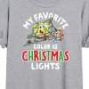 Women's - SpongeBob SquarePants - My Favorite Color Is Christmas Lights Oversized Graphic T-Shirt - 2 of 4