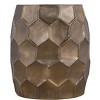 ET101 Modern Contemporary Aluminum material 21in Height End Table, Side Table with Glossy Diamond-Patterned Base Gold - 3 of 4