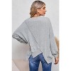 I AM A FASHION JUNKY Khaki Colorblock Stitching Irregular Hem Long Sleeve Top - 2 of 4