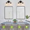 POWLIG 14.17-in 2-Light Matte Black Bathroom Light Fixtures Over Mirror Vanity Lighting with Clear Glass Globe Shades - 2 of 4